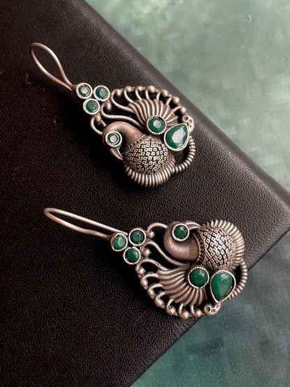 Bird Shape Oxidized Antique Earring