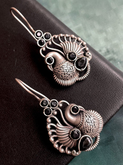 Bird Shape Oxidized Antique Earring