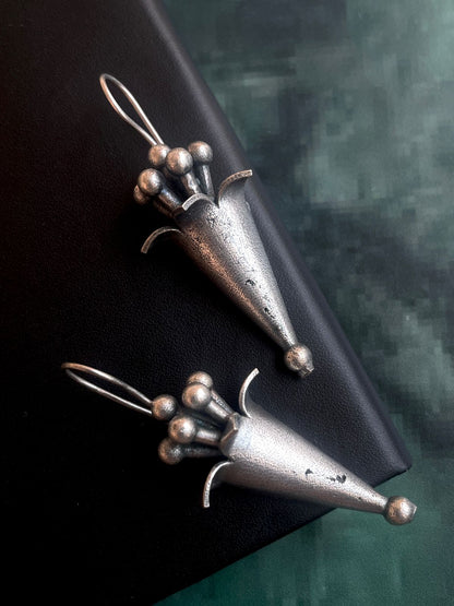 Oxidized Black Polished Earring