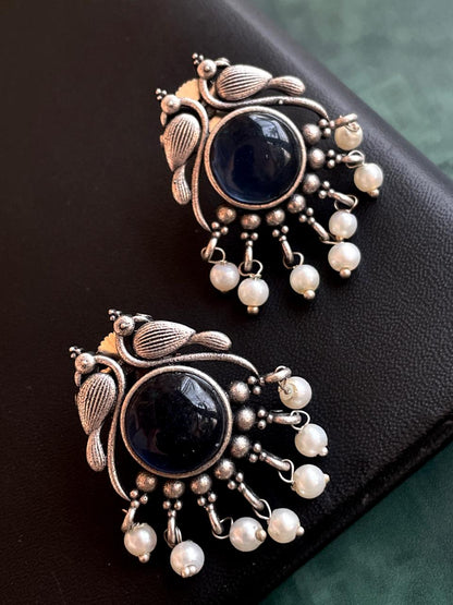 Monalisa Stone Peacock shape Stud Earring