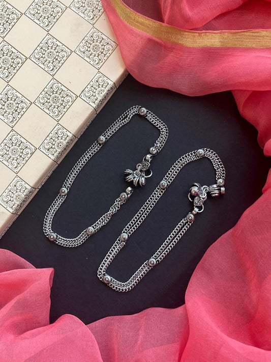 Oxidized  Trendy Chain Anklets