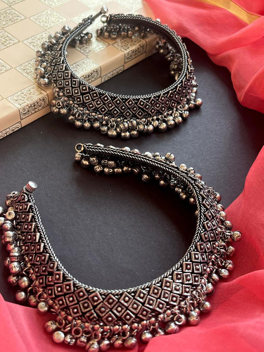 Oxidized Heavy Partywear Traditional Anklets