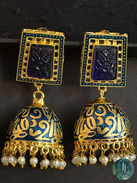 Meenakari Dome Shape Jhumka Earring