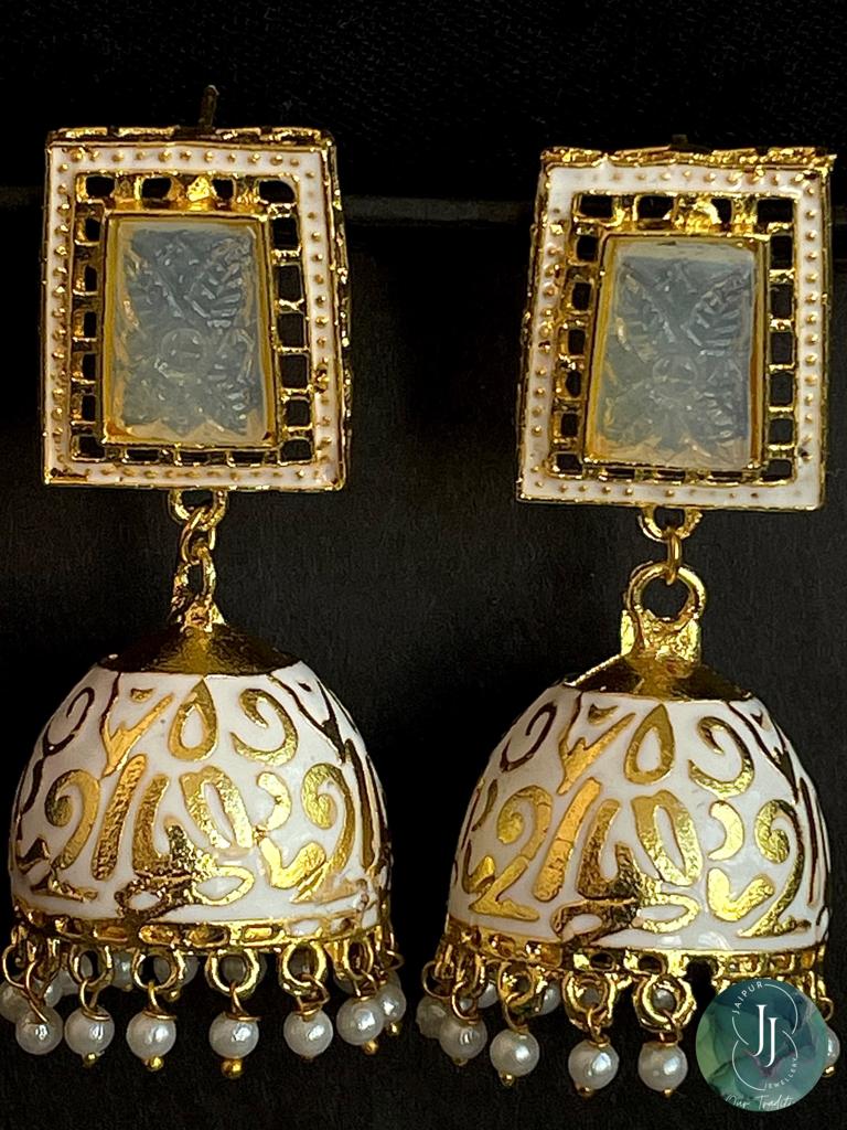 Meenakari Dome Shape Jhumka Earring