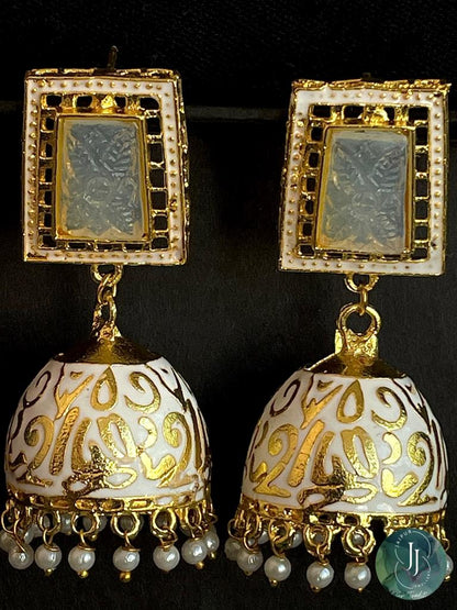 Meenakari Dome Shape Jhumka Earring