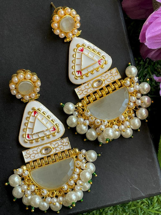 Meenakari Earring with Monalisa Stone