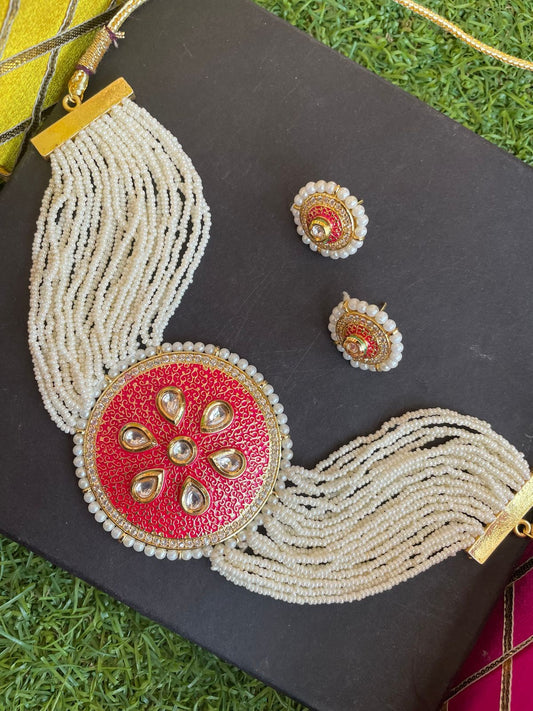 Meenakari Kundan Choker with Earring set
