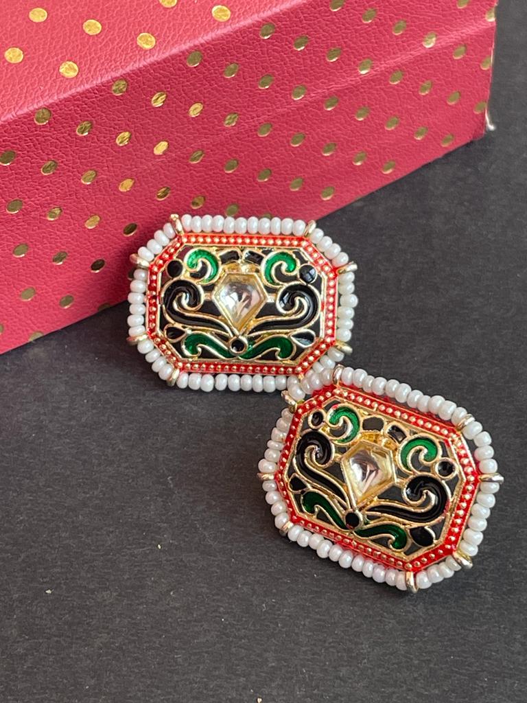 Meenakari Hand Painted Stud Earring