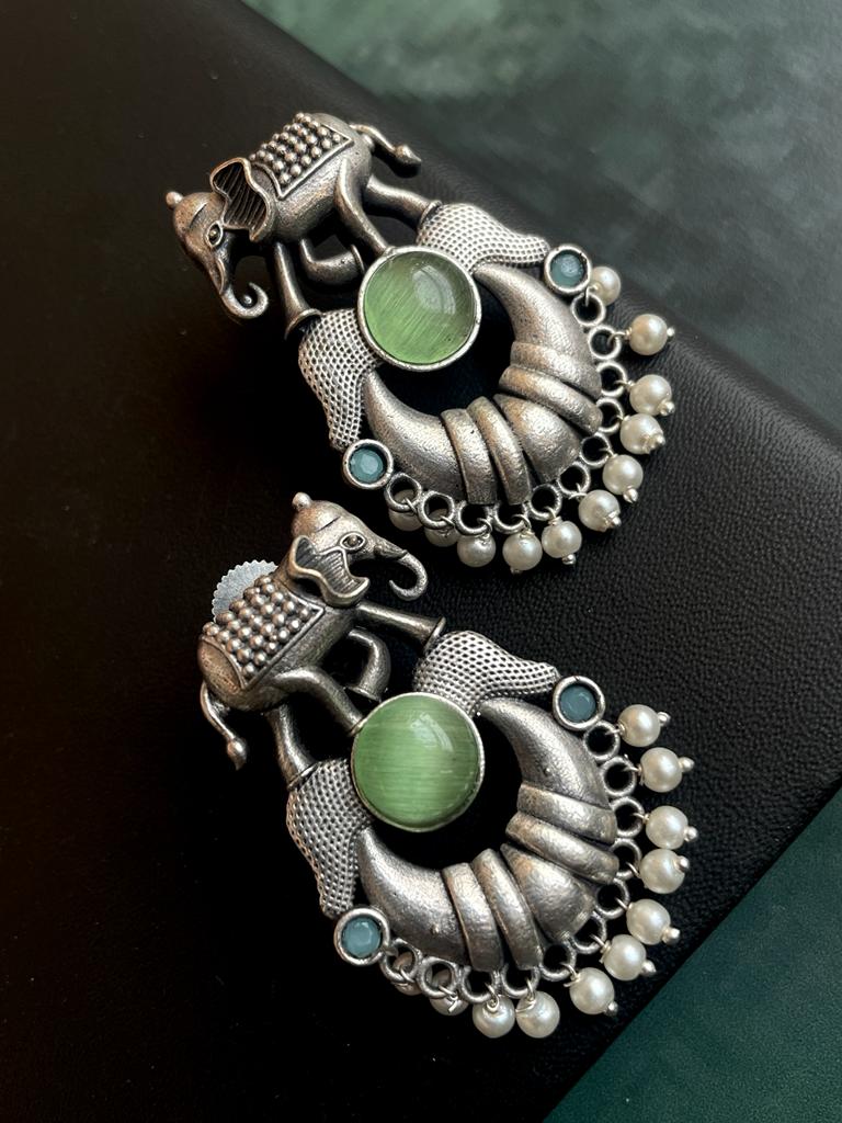 Monalia Stone Silver Replica Stud Earring