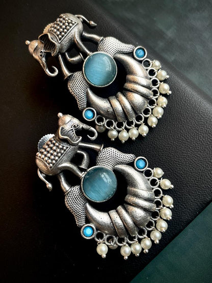 Monalia Stone Silver Replica Stud Earring