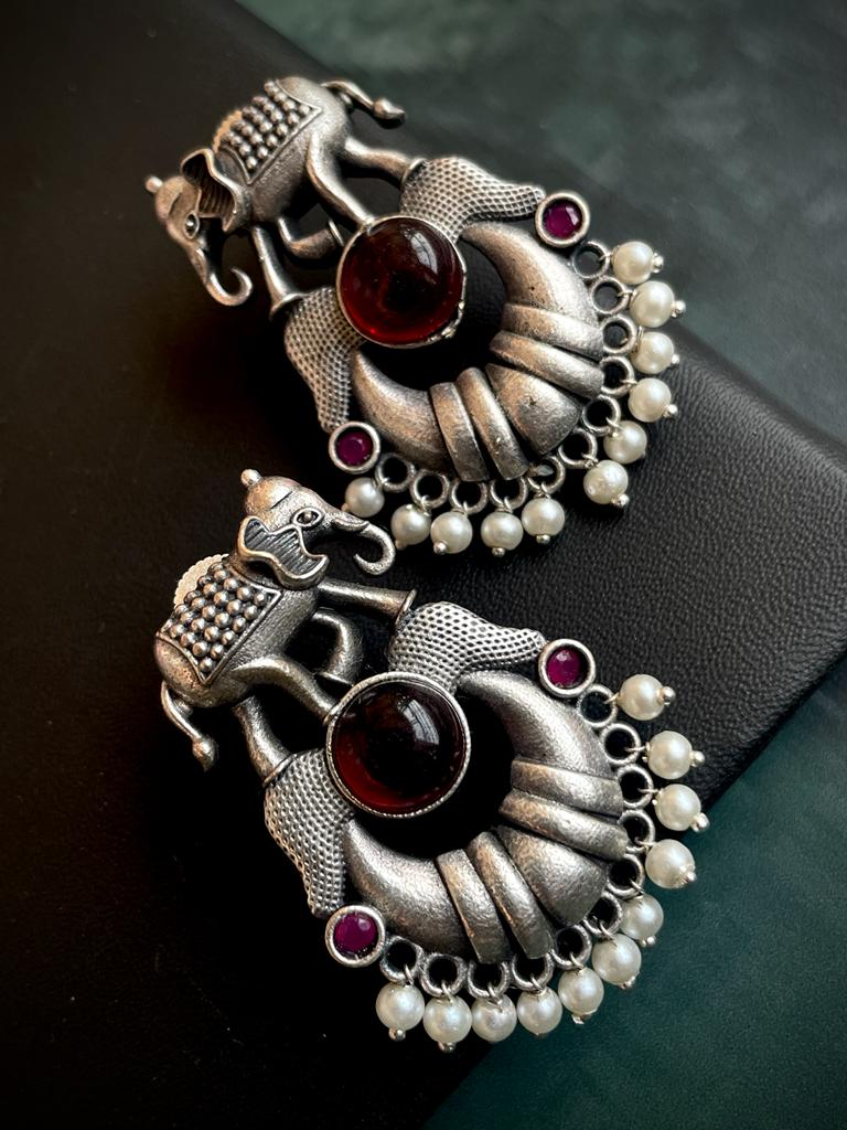 Monalia Stone Silver Replica Stud Earring