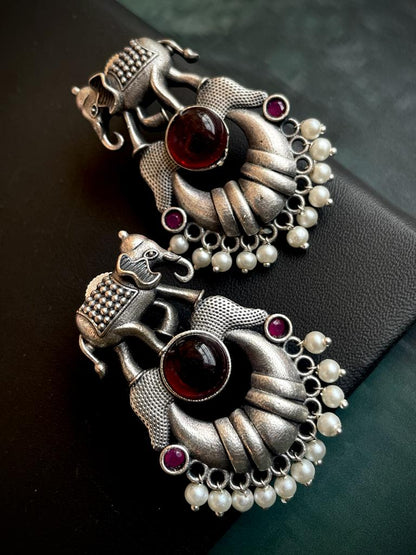 Monalia Stone Silver Replica Stud Earring