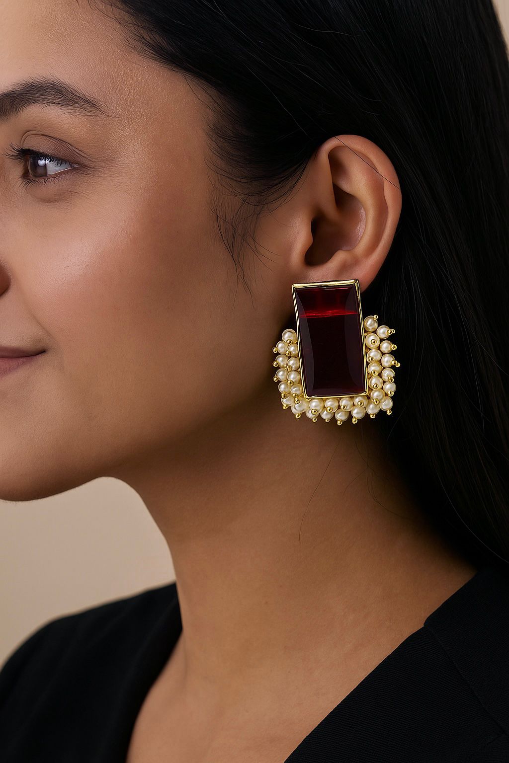 Monalisa Stone Beaded Stud Earring