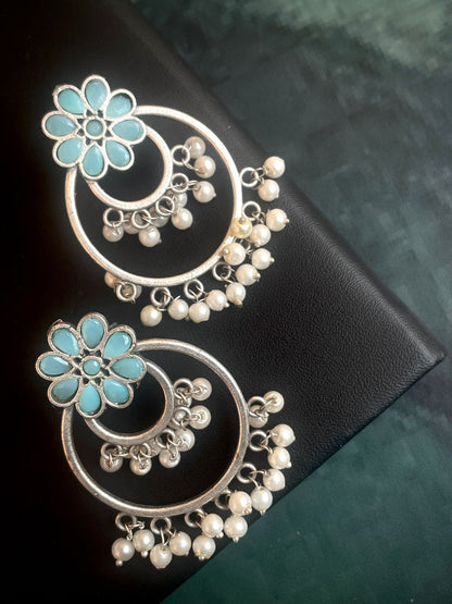 Monalisa Stone Double Chandbali Stud Earring