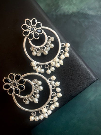 Monalisa Stone Double Chandbali Stud Earring