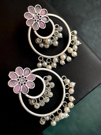 Monalisa Stone Double Chandbali Stud Earring