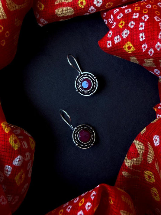 Monalisa Stone Oxidized Earring