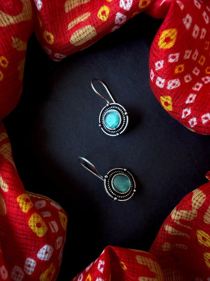 Monalisa Stone Oxidized Earring