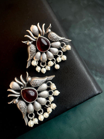 Monalisa Stone Oxidized Stud Earring