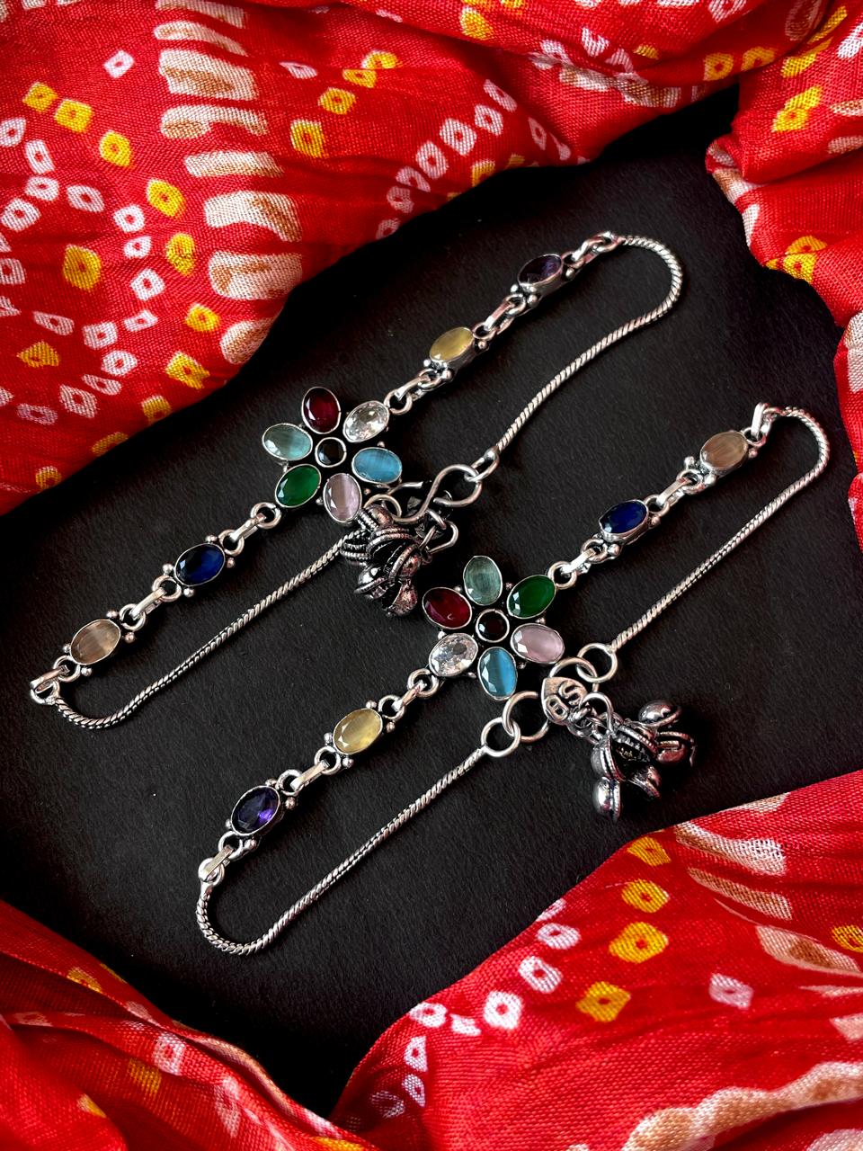 Monalisa Stone Silver Replica Anklet