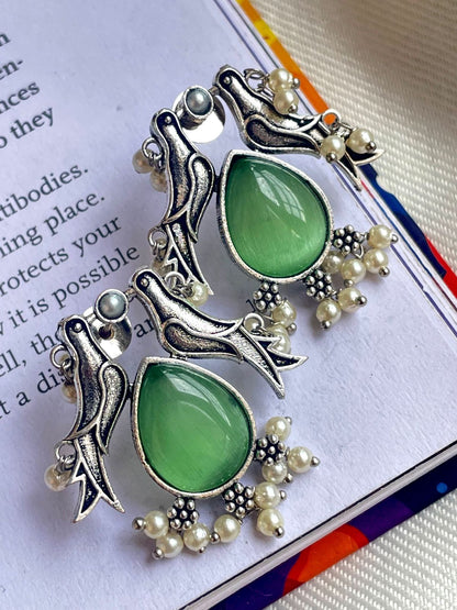 Monalisa Stone Silver Replica Earring