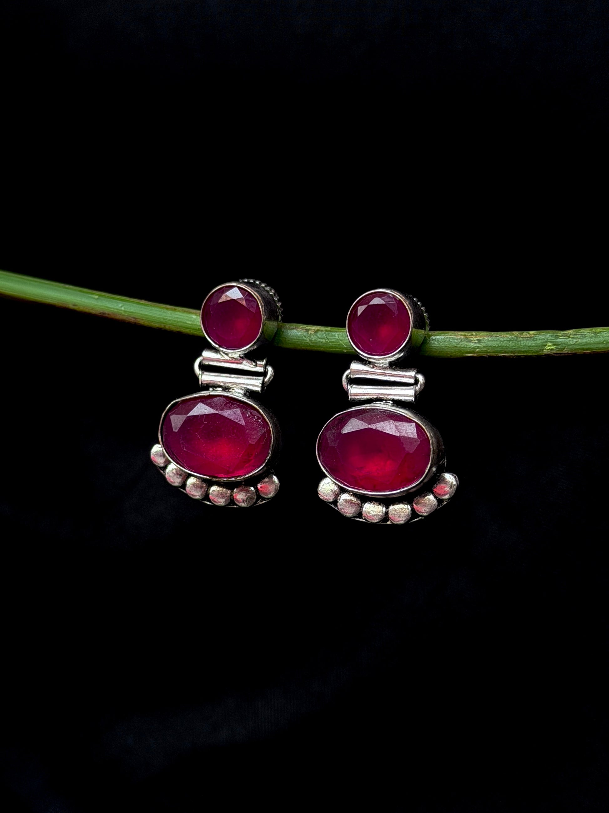 Monalisa Stone Silver Replica Earring