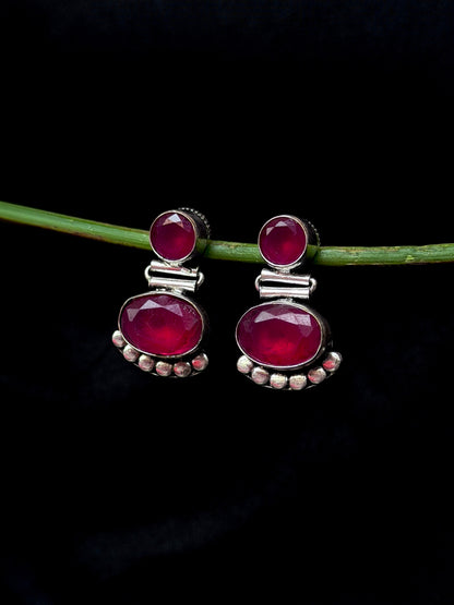 Monalisa Stone Silver Replica Earring