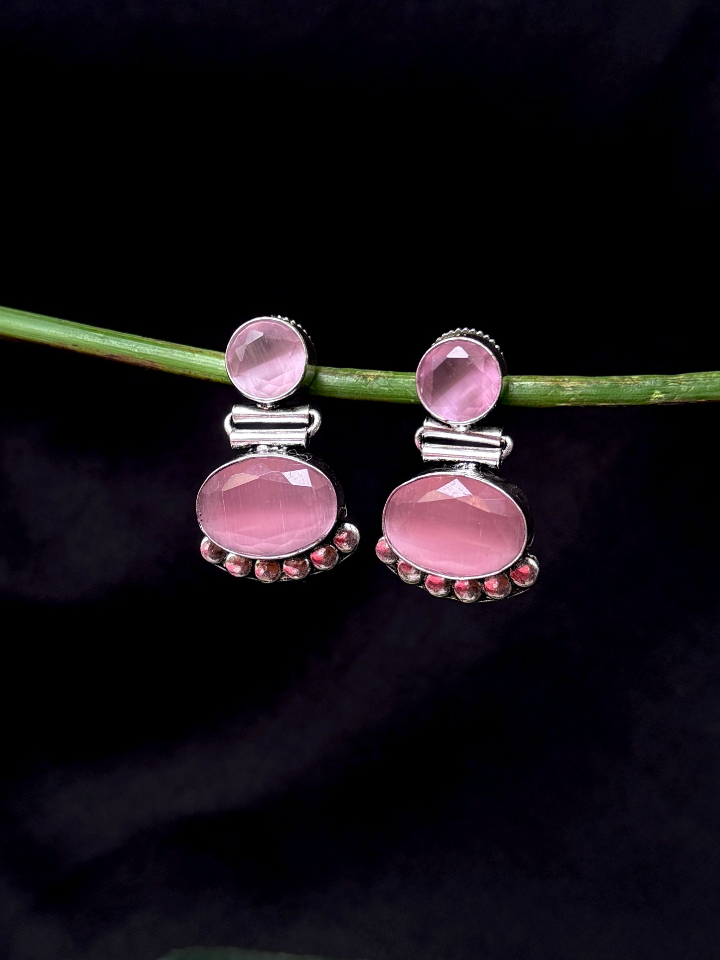 Monalisa Stone Silver Replica Earring