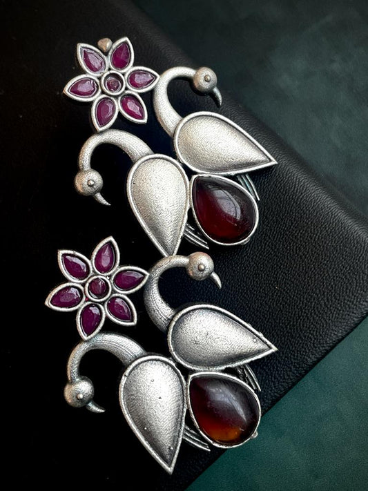 Monalisa Stone Silver Replica Stud Earring