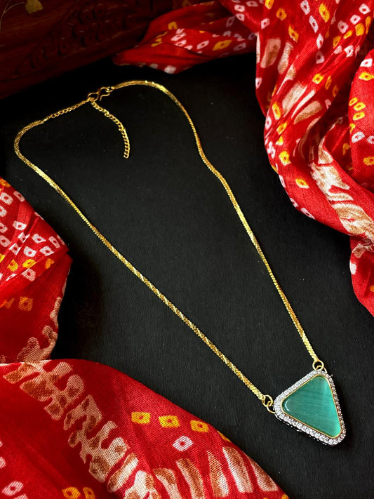 Monalisa with AD stone Pendant Chain Necklace