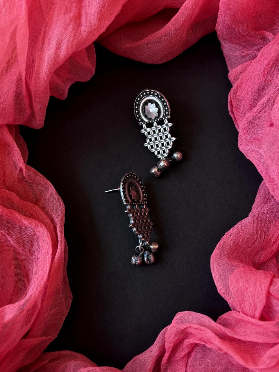 Oxidized Ghunghroo Ethnic Earring