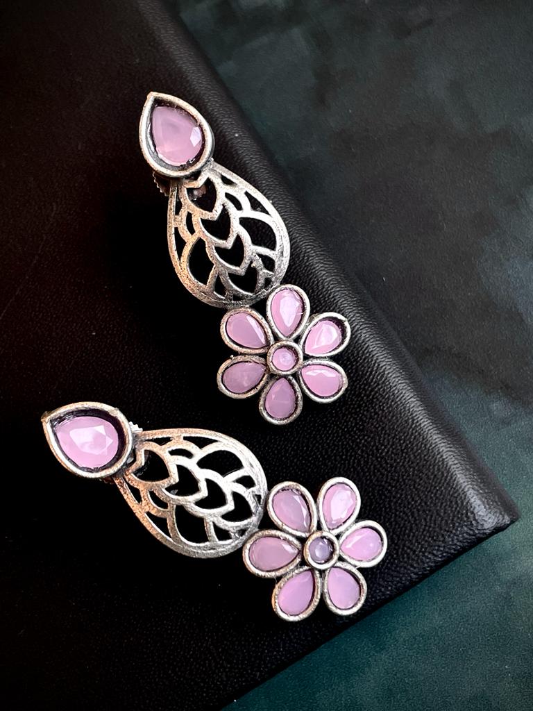 Oxidized Stud Earring