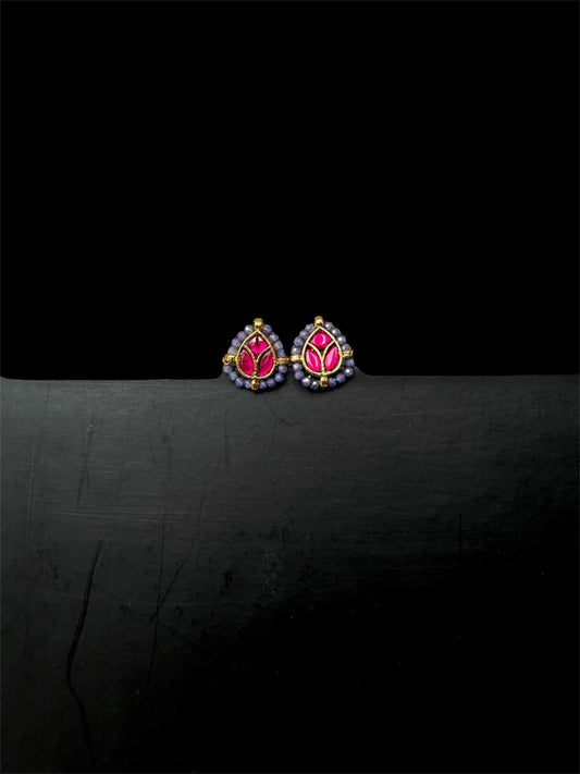 Pachi Kundan Beaded Stud Earring