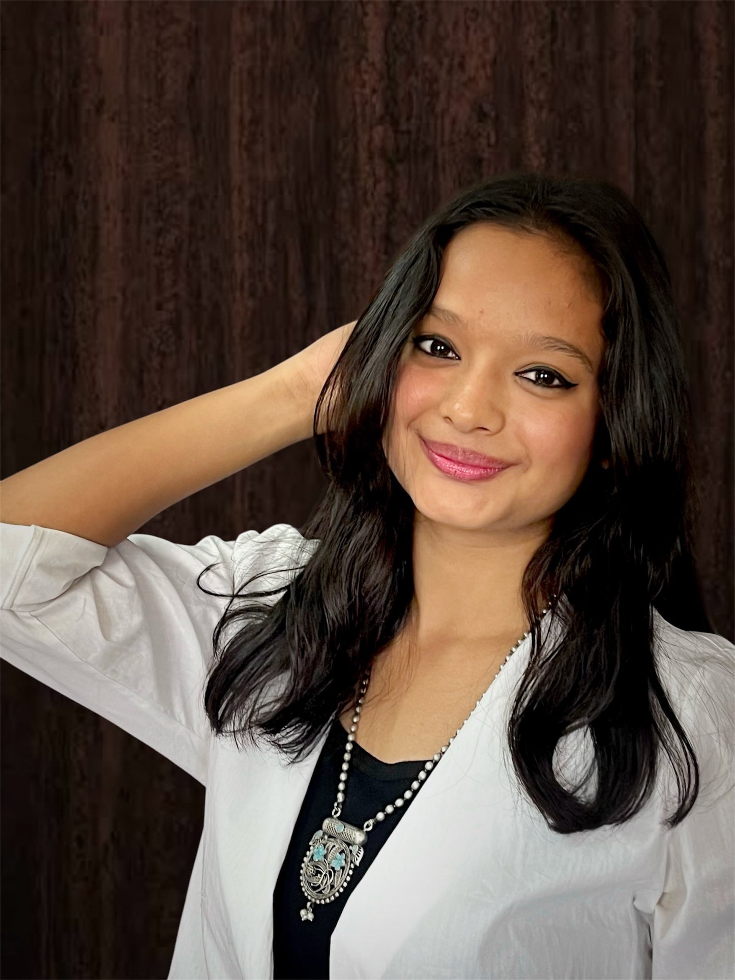 Black Polish Oxidized Pendant Necklace