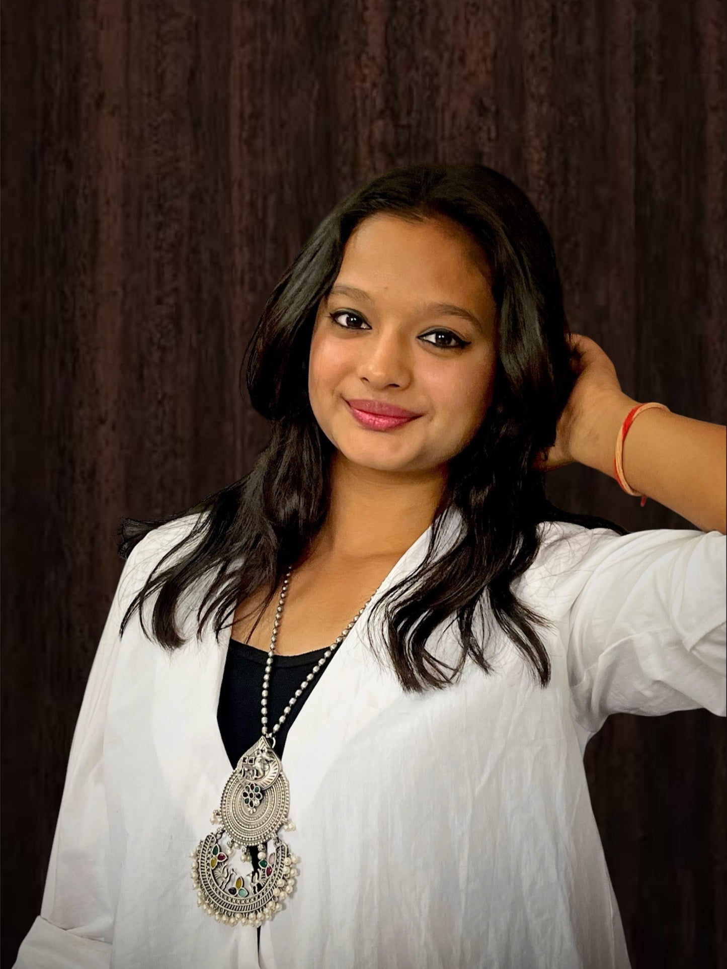 Black Polish Antique Look Heavy Party Wear Necklace