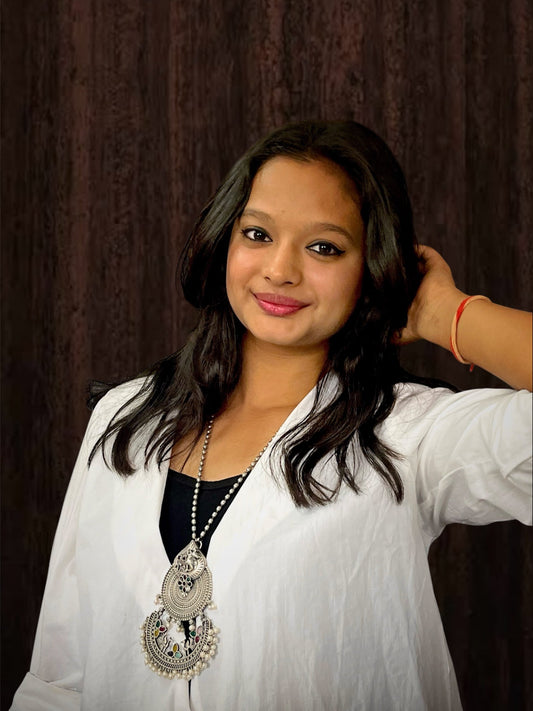 Black Polish Antique Look Heavy Party Wear Necklace