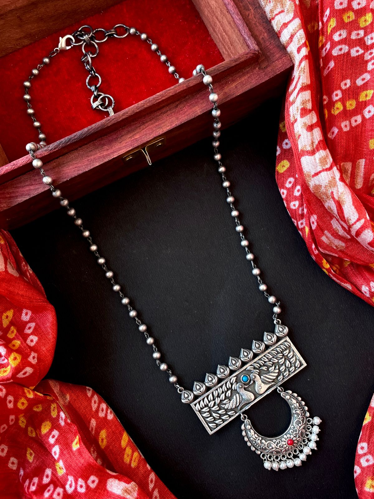 Silver Replica Antique Pendant Necklace