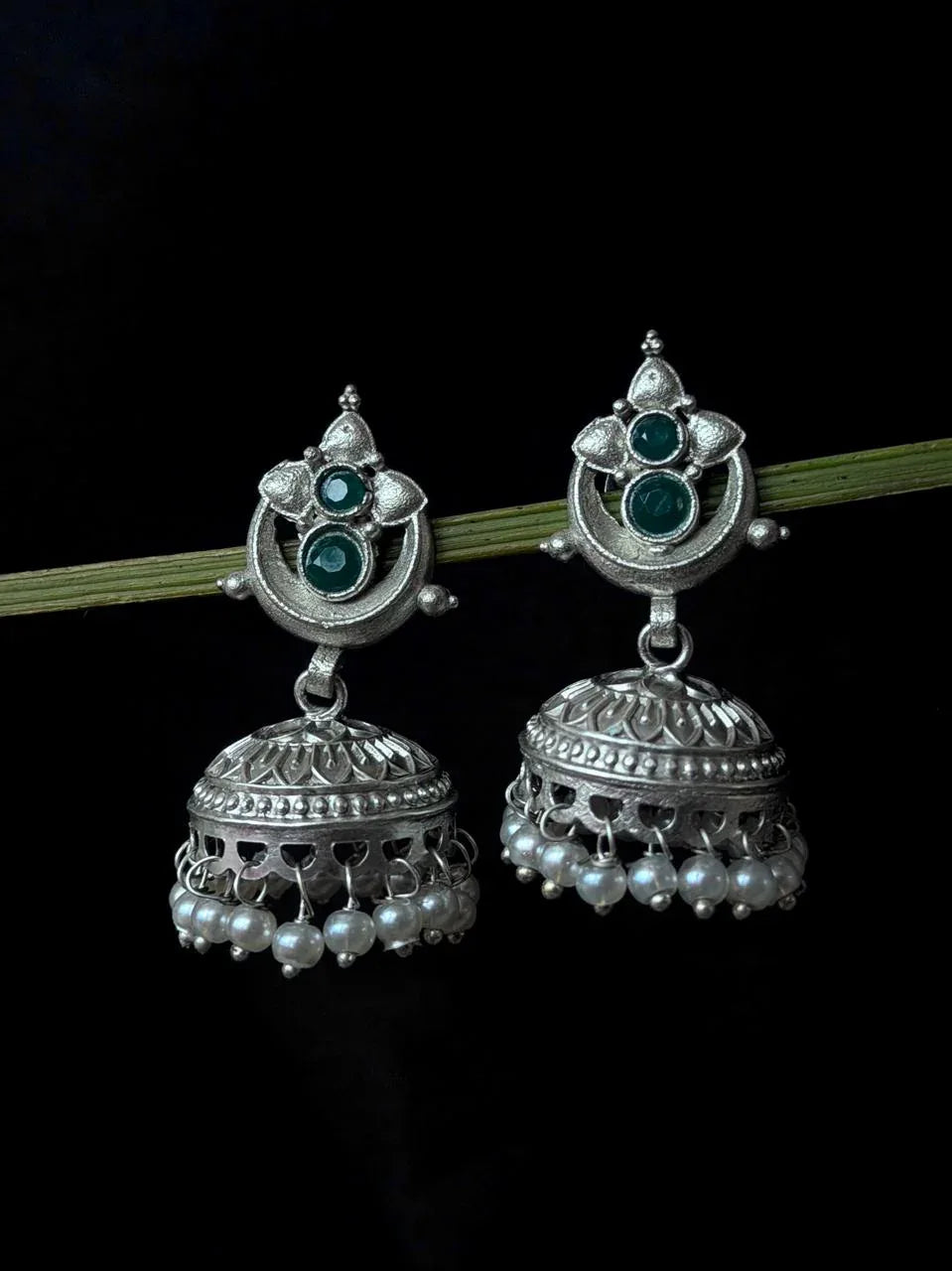 Silver Replica Top and Jhumki 