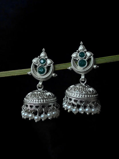 Silver Replica Top and Jhumki 