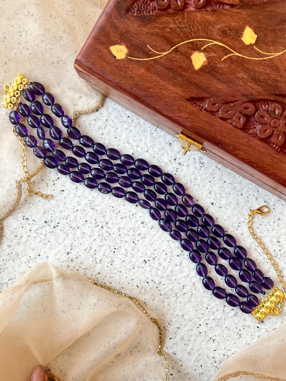 Stone Mani Beads Three layer Mala