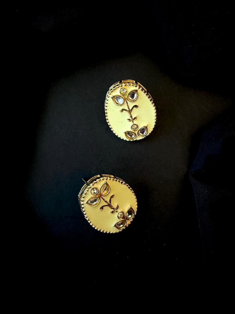 Meenakari Pendant Beaded Mala Necklace with Earring set