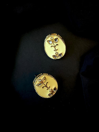 Meenakari Pendant Beaded Mala Necklace with Earring set