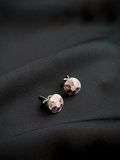 Meenakari 92.5 Silver Stud Earring
