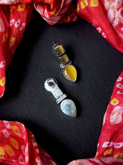 Monalisa Stone Silver Replica Earring