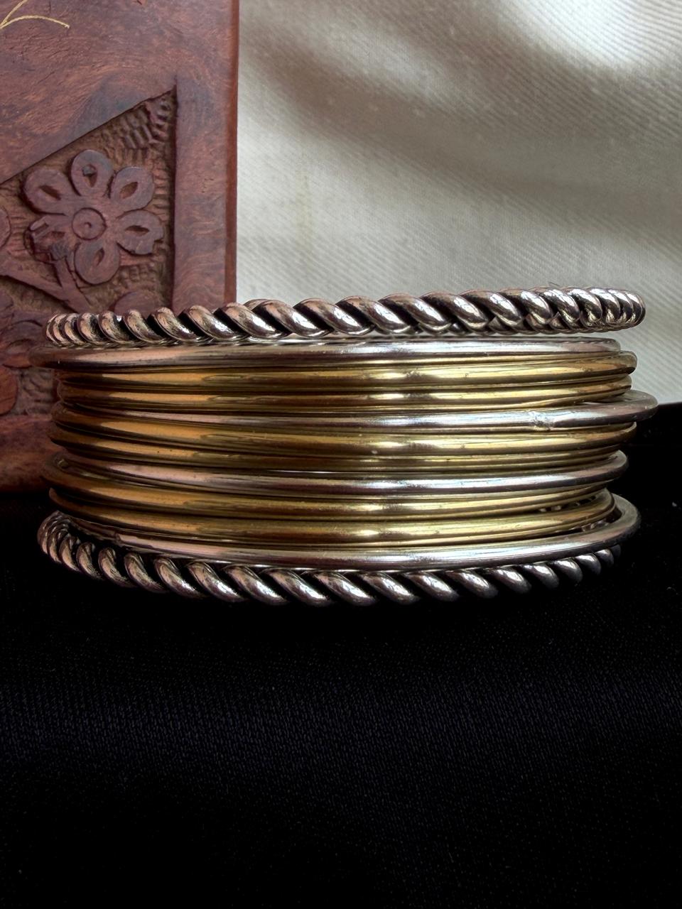 Silver and Golden Brass Bagles Set