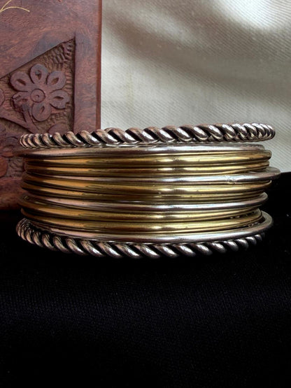 Silver and Golden Brass Bagles Set