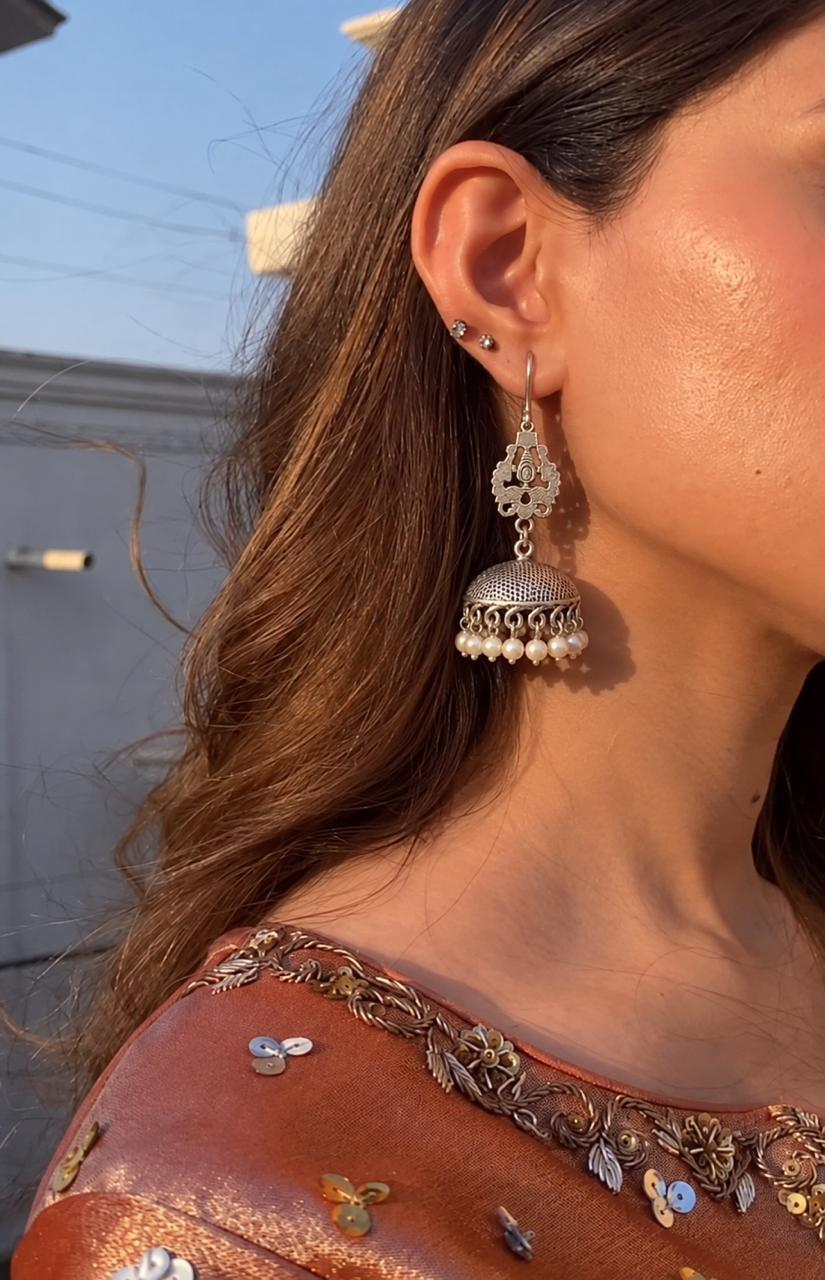 Oxidized Top with Jhumki Earring