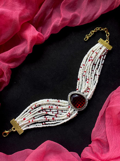 AD with Monalisa Stone Beaded Bracelet