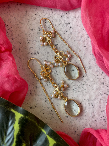 Glass Cut Stone Beaded Earring