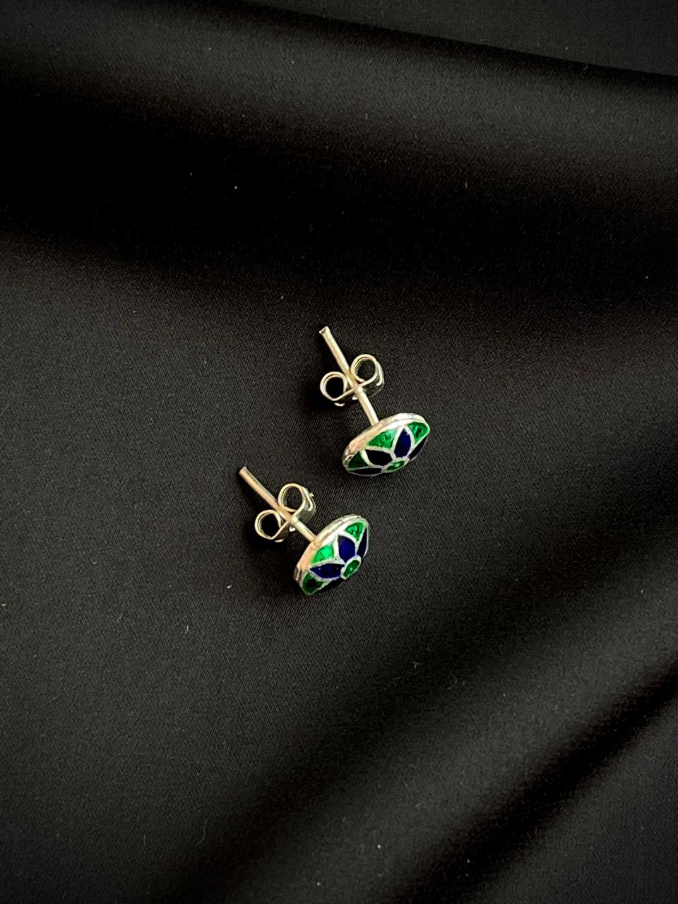 Meenakari 92.5 Silver Stud Earring